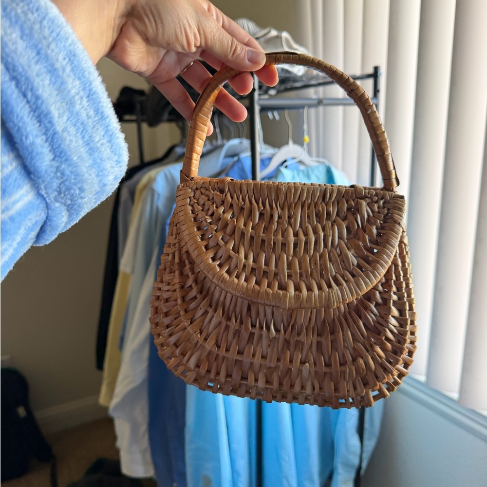 Woven Wooden Handbag